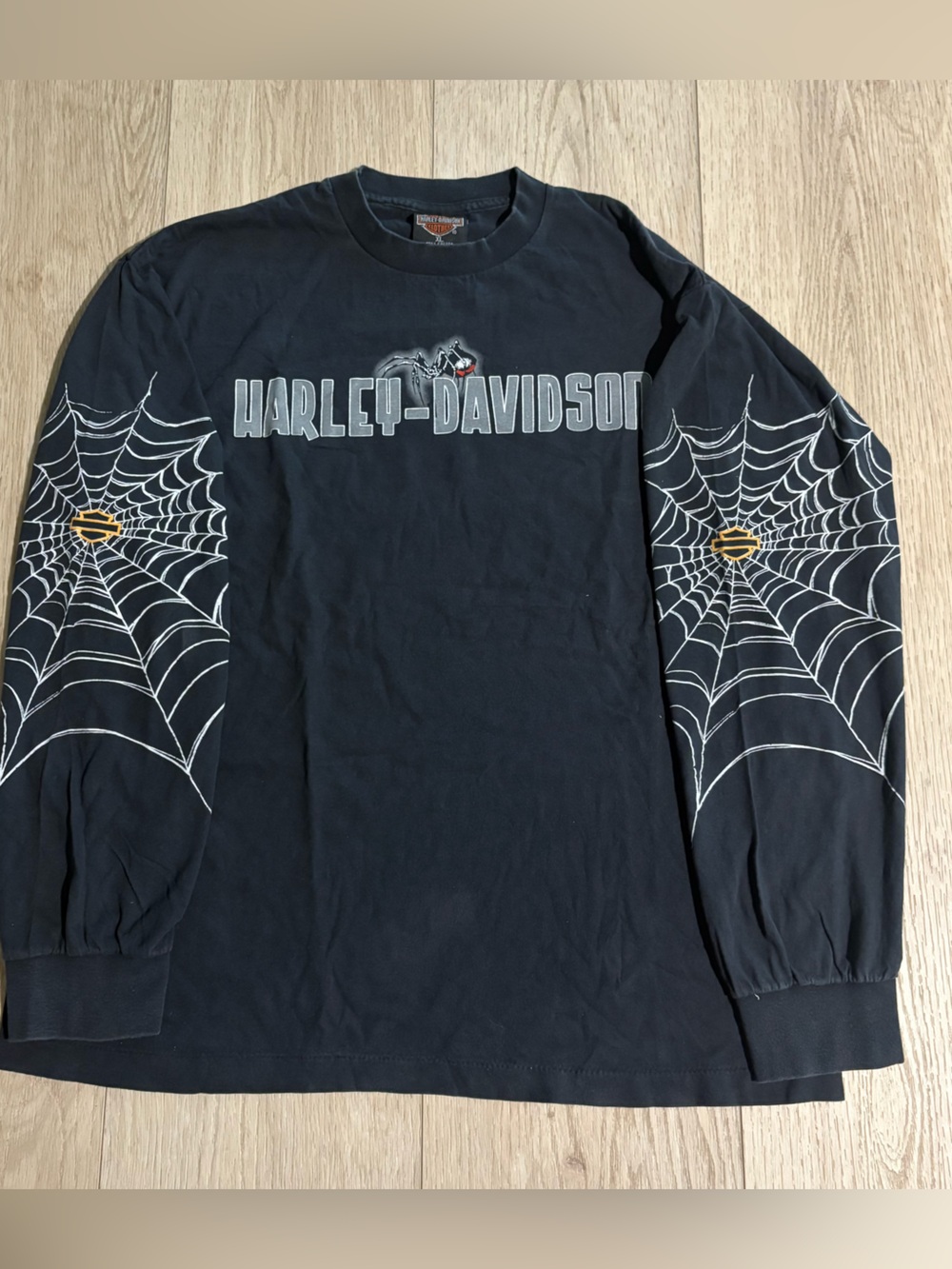 Harley-Davidson Black Long Sleeve Spider Web Logo Kids Shirt